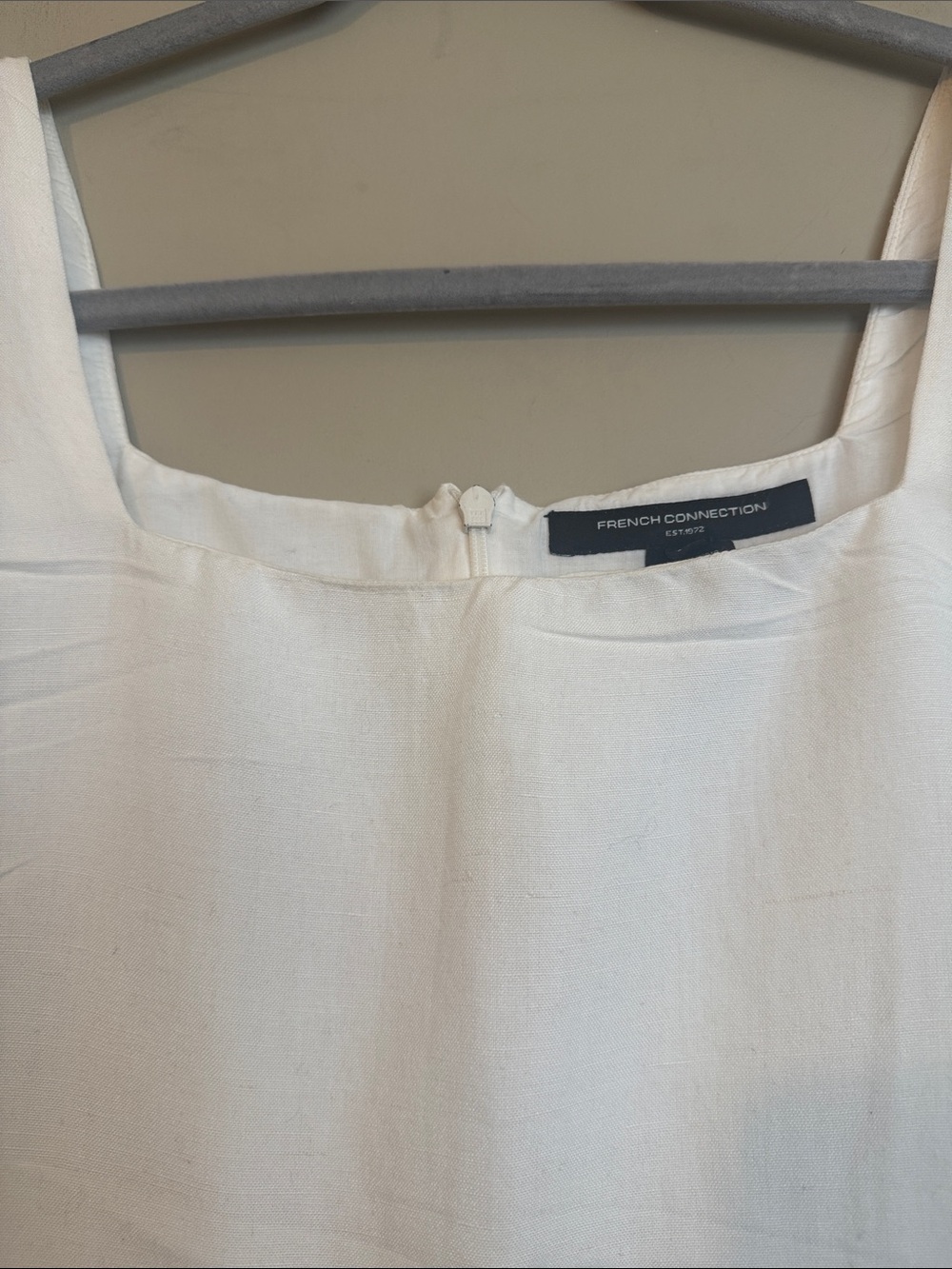 French Connection Birdie Square Neck Minidress, White, size 4 - Picture 8 of 12